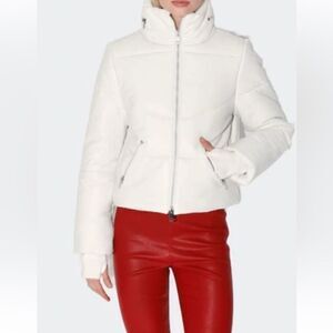 Walter Baker Lambs leather puffer coat